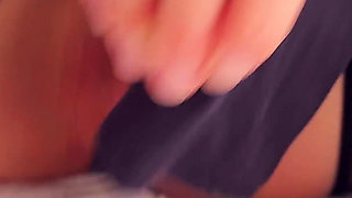 Close-up Video of a Busty Girl Masturbating Her Wet Pussy