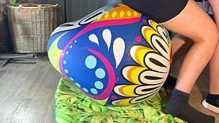 100kgs Bigbootylucy and 90kgs Dragon, Crushed 14 Different and Big Beach Balls Together! Two Cameras with Slow Motion!