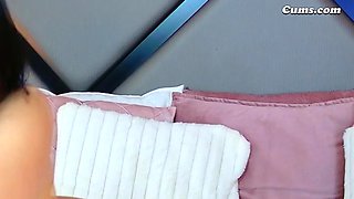 Raunchy Darkhaired babe Gently Caressing Her Clitoris