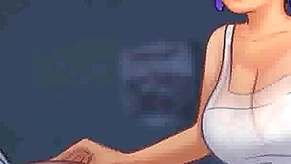 Summertime saga: cougar MILF caught a guy with his big dick in his hands ep 153
