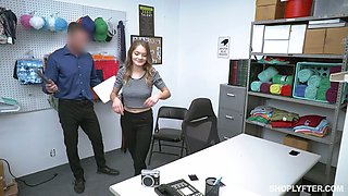Lovely teen with big empty tits Shea Blaze gets punished for shoplifting