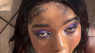 Slutty Black Girl Gets a Dripping Creampie