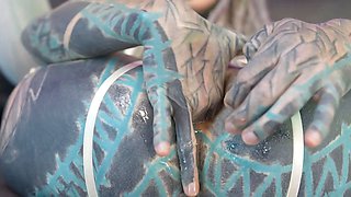 Double Anal Penetration, Squirting Orgasms and Sloppy Deepthroat Threesome