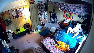Horny amateur lovers enjoying passionate sex on hidden cam