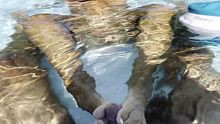 Horny Girl - Footjob & Blowjob Ending with Cum in Mouth