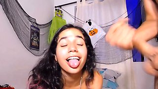 Cute Latina Teen Facial