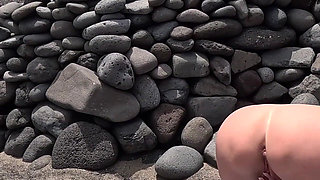 Outdoor Doggy Style Masturbation on the Beach