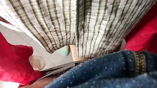 Stepmom Helps Stepson After Gym with Big Cum in Red Panties