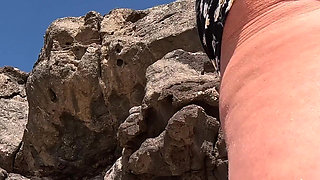 POV No Panties Under Short Dress on the Public Beach