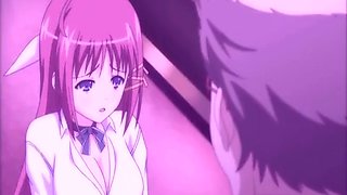 Anime swimsuit student jerking off and fucking wet pussy