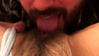 Amateur girlfriends licking in the kitchen