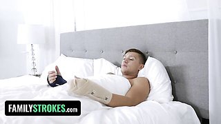 Natalie Porkman Plays Nurse and Gags on Her Step Brother's Big Boner as a Cure