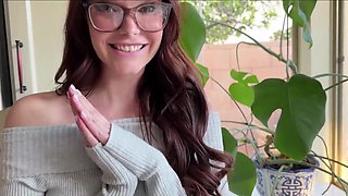 Slim stepdaughter got a facial after fucking him with her glasses on POV