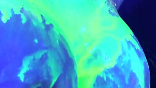 Neon Rave Girl on Girl Dildo Play