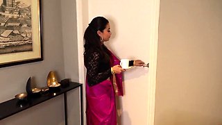 Hot Indian maid masturbates while watching couple doing