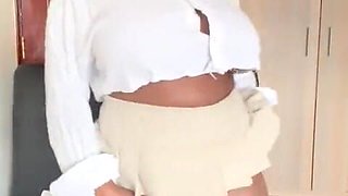 Ebony College Girl with College Uniforms Seducing Her Lecture in an Erotic Dance & Twerk After Class!