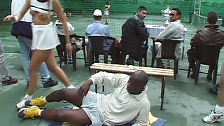 French Tennis Babe Double Ir Fucked in Threesome