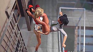 Fucks Hard A Female Prison Officer With A Strapon With Harley Quinn