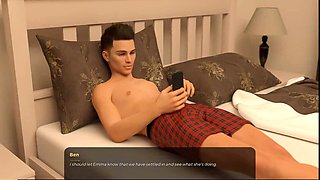 Hot babe in a steamy visual novel porn game