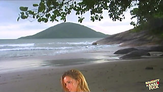 A Hot Retro Scene with a Blonde in a Bikini Taking It up Every Hole