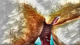 XXX Cartoon. My Housekeeper Helps Me with My Handjob. Cumming on Her Big Clit and Her Red Panties.