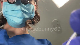 POV Dental Cavity and Filling No Numbing Loupes Blue Gloves and Scrubsnurse