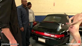 Dirty bitch bound and had sex in garage