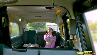 Redhead Slut rides Fake Taxi - Calming Her Nerves with Eva Ray