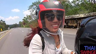 Asian amateur couple indulge in steamy POV Thai throat party