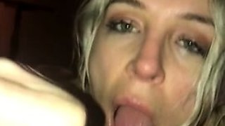 Drunk MILF deepthroat blowjob for big cock