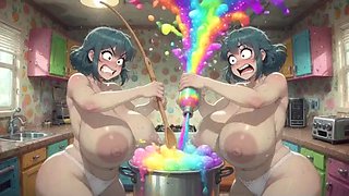 Noirs Funny Cartoon Kitchen
