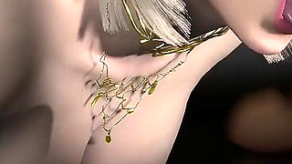 Sexy Blonde Elf Girl Sucking Dick in the Dark