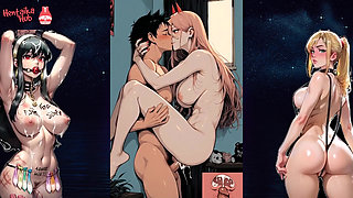 2D Hentai with sexy bitch Power. He's ready to fuck anyone, anytime, instead of work.