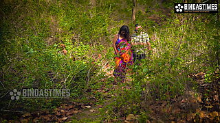 Indian desi Erotic Desi Bhabhi Sucharita Fucks in the jungle openly outdoor ( Hindi Audio )