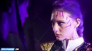 Sexy Anime Cosplay Parody: Titus Low as Mystery Saja Pounds Melody Marks with Deep Throat,