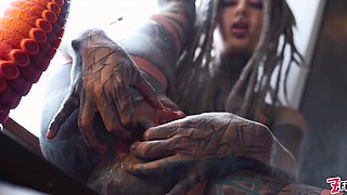 Anuskatzz Pounds Her Tattooed Ass with Giant Dildo