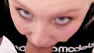 19 year old Brittney Cooper first time no hands blowjob and cum swallow - Wow! A++