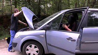 Great public screwing with lusty milf in stockings