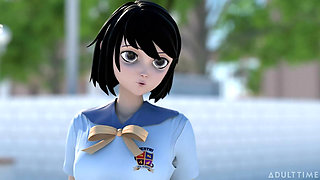 Hentai Sex College Episode 8 - Big Titty Bffs Practice Scissoring Together at Hentai Sex University