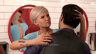 American milf with big tits takes it in the ass in a public restroom