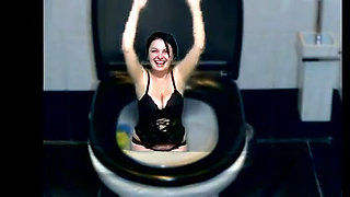 Kate flushing herself to the toilet while dancing part by part of her body