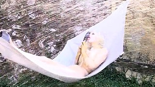 Balloon and latex glove cook jerking fetish