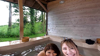 Two Beautiful Women in Swimsuits Walk Into a Resort Spa and Seduce You!