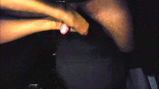 My friend cums on my ass after a footjob in pantyhose