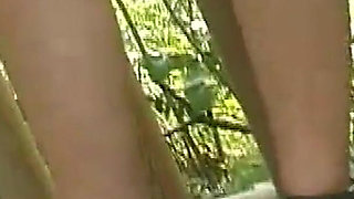 Shameless Blonde Slut Has Solo Sex in the Woods