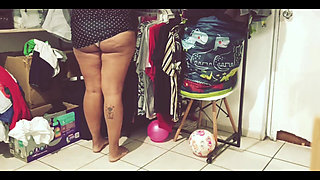 Mexican Chubby BBW Cleaning the Room