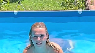Dildo Fuck and Dildo Blowjob While Holding My Breath Underwater in Pool