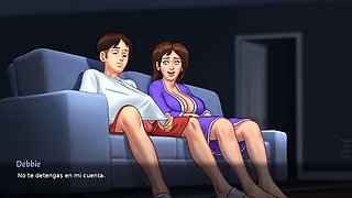 Stepmom Caught Me Masturbating and Then Masturbates Next to Me - Summertime Saga