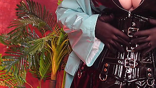 It's Going to Rain Today, Let's Stay Home and I'll Take off My Raincoat... Curvy MILF in Thigh High Boots, Stockings and Corset