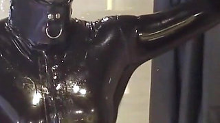 Mz20 - the Girl in Latex Clothing Locked in a Glass Room